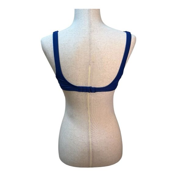 NWT J Crew Heritage Royal  Blue  Scoopneck Swimwear Bikini Top Size M - Picture 3 of 8
